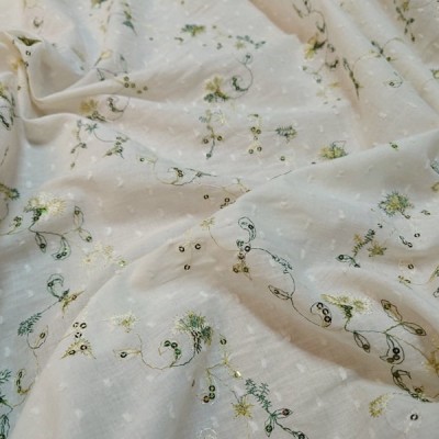 Ткань Батист вышивка (белый)